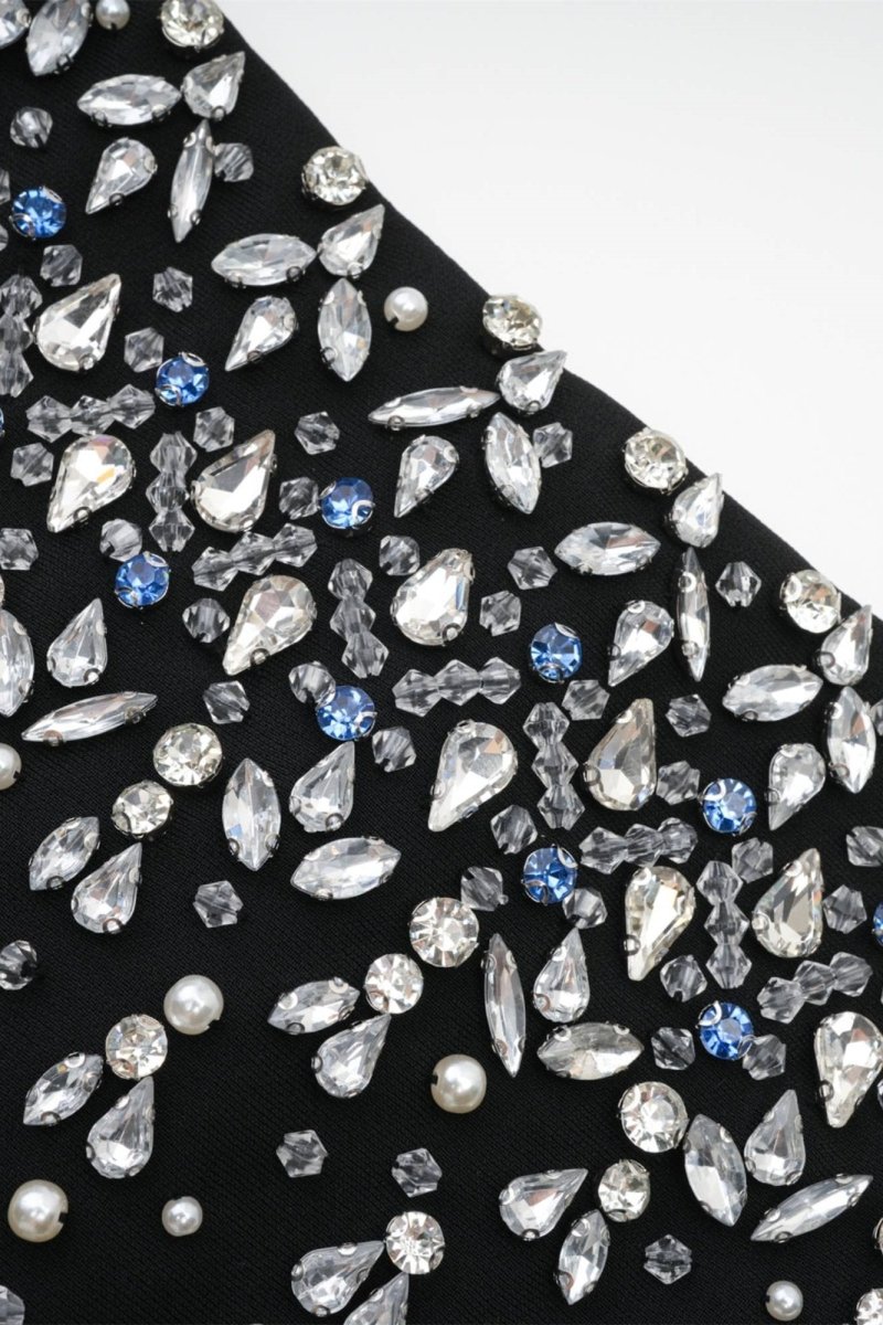 Frances Kristal İşlemeli Kolsuz Mini Elbise