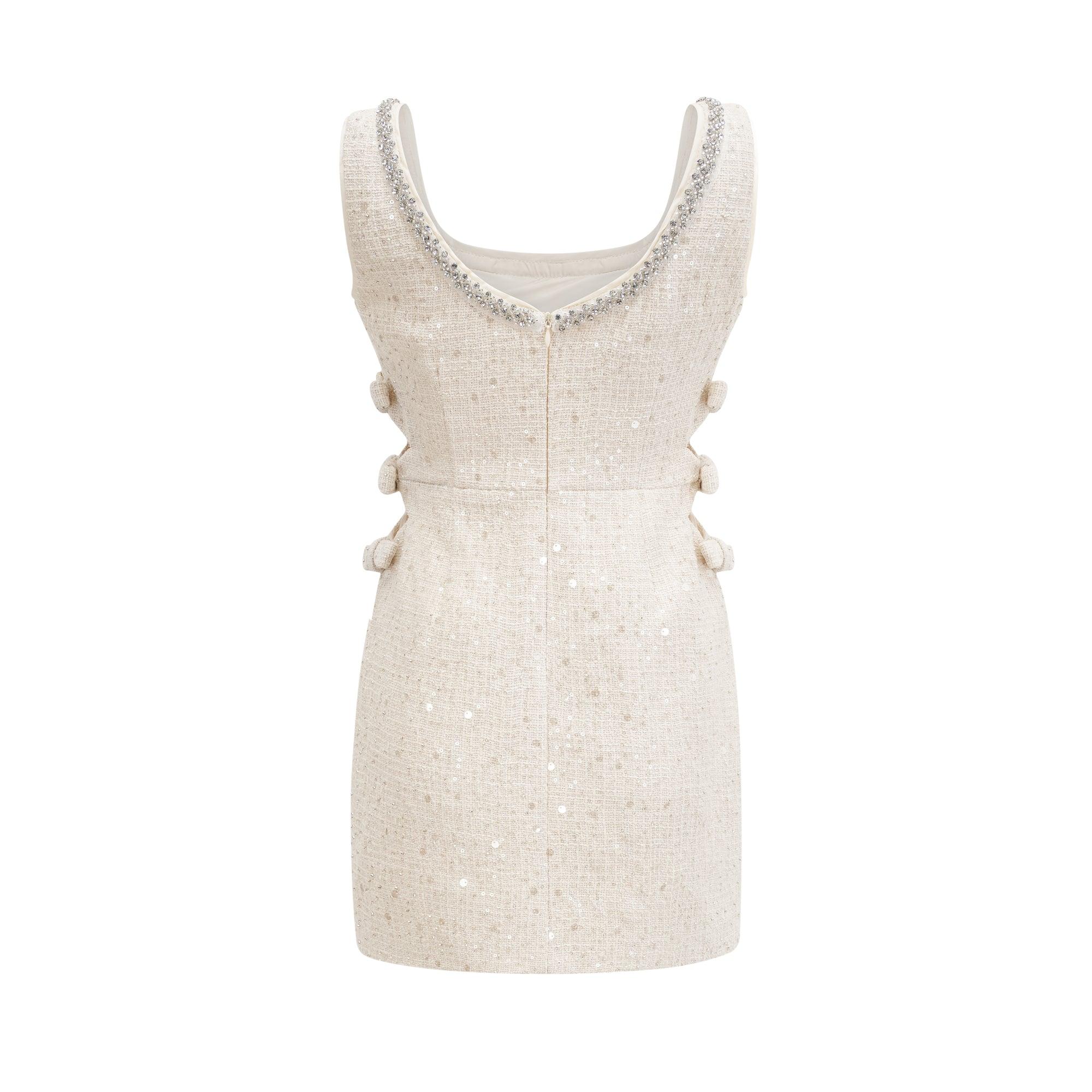 Manon Charm Açık Mavi Işıltılı Tweed Mini Elbise