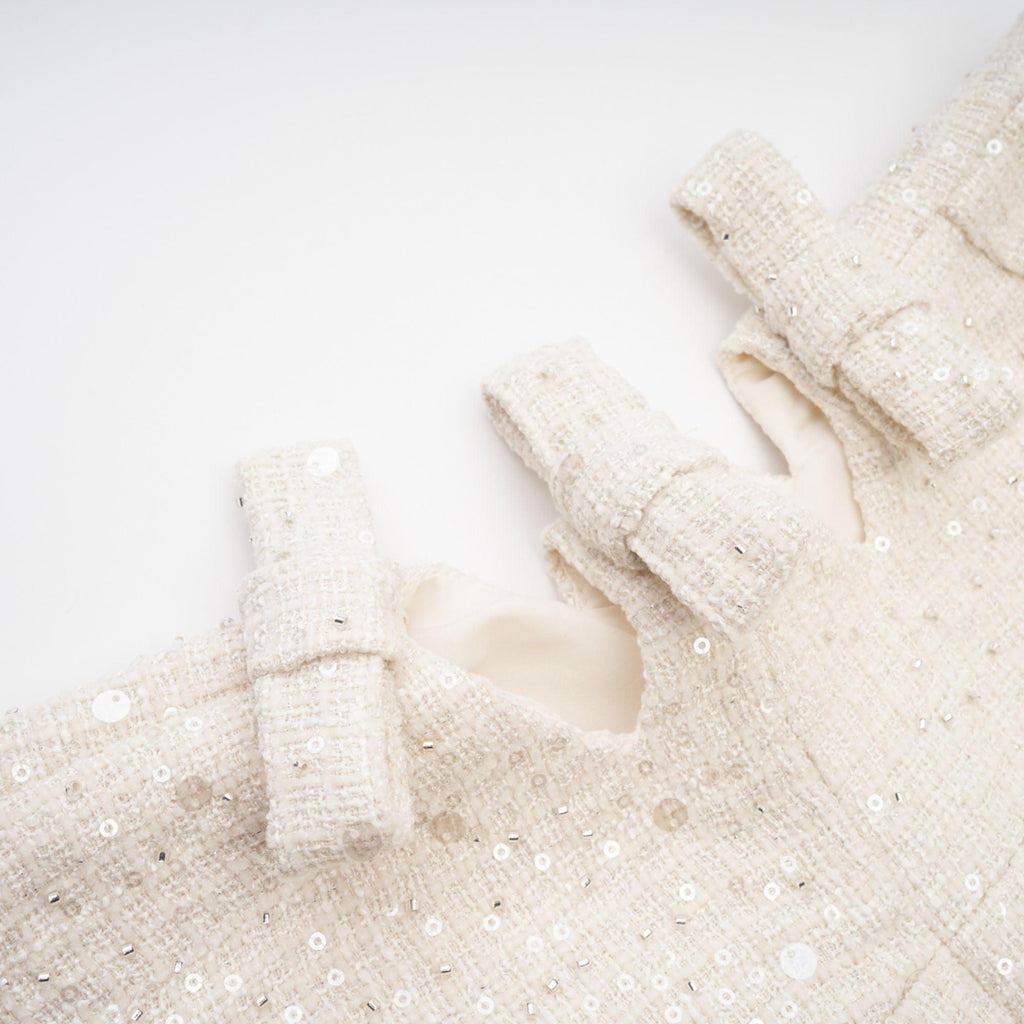 Manon Charm Açık Mavi Işıltılı Tweed Mini Elbise