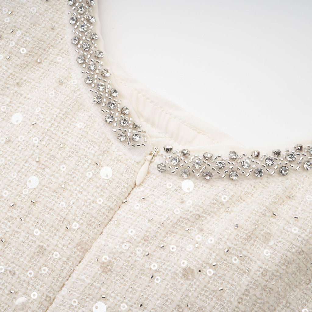 Manon Charm Açık Mavi Işıltılı Tweed Mini Elbise