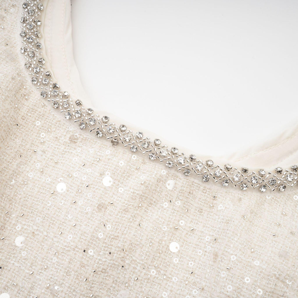 Manon Charm Açık Mavi Işıltılı Tweed Mini Elbise