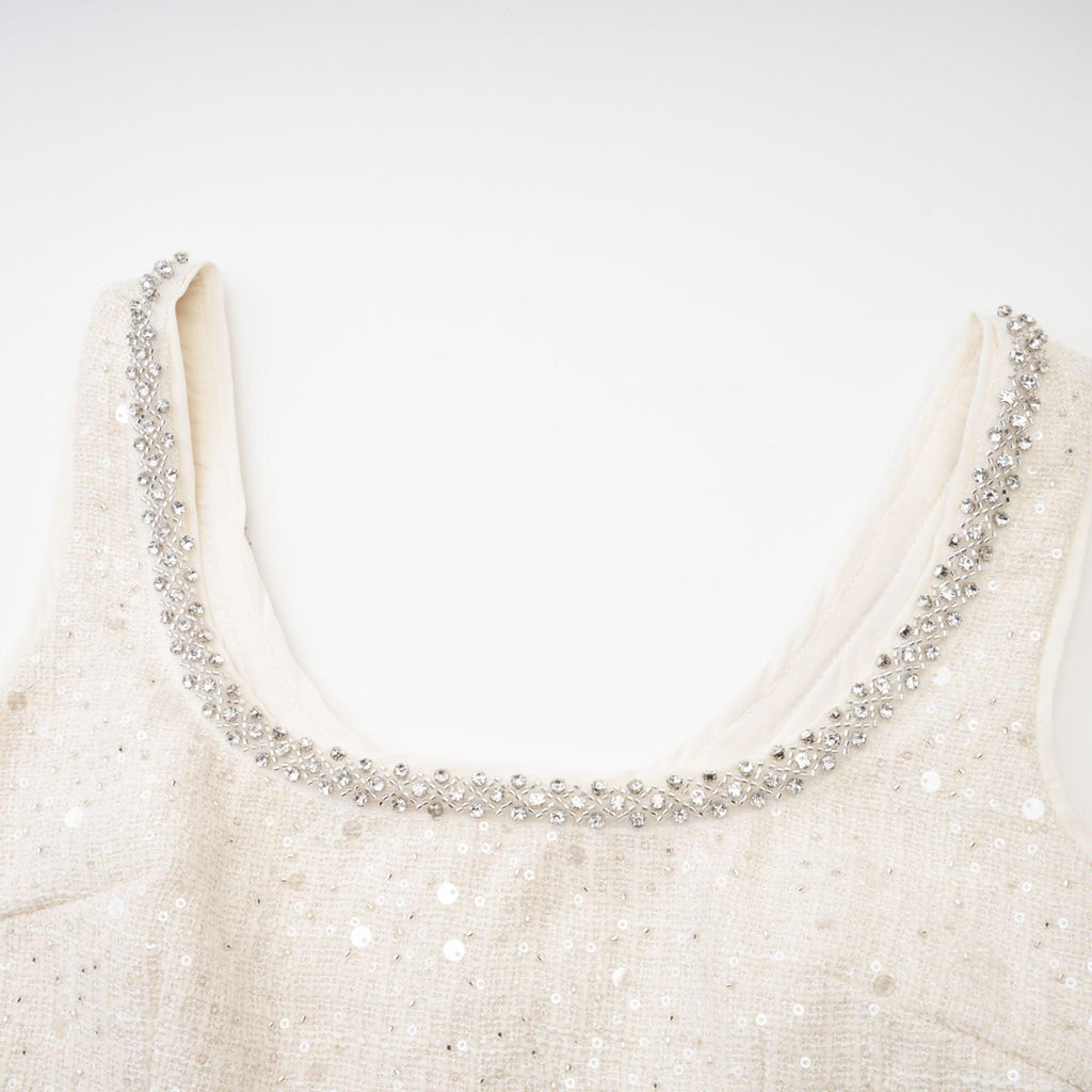 Manon Charm Açık Mavi Işıltılı Tweed Mini Elbise