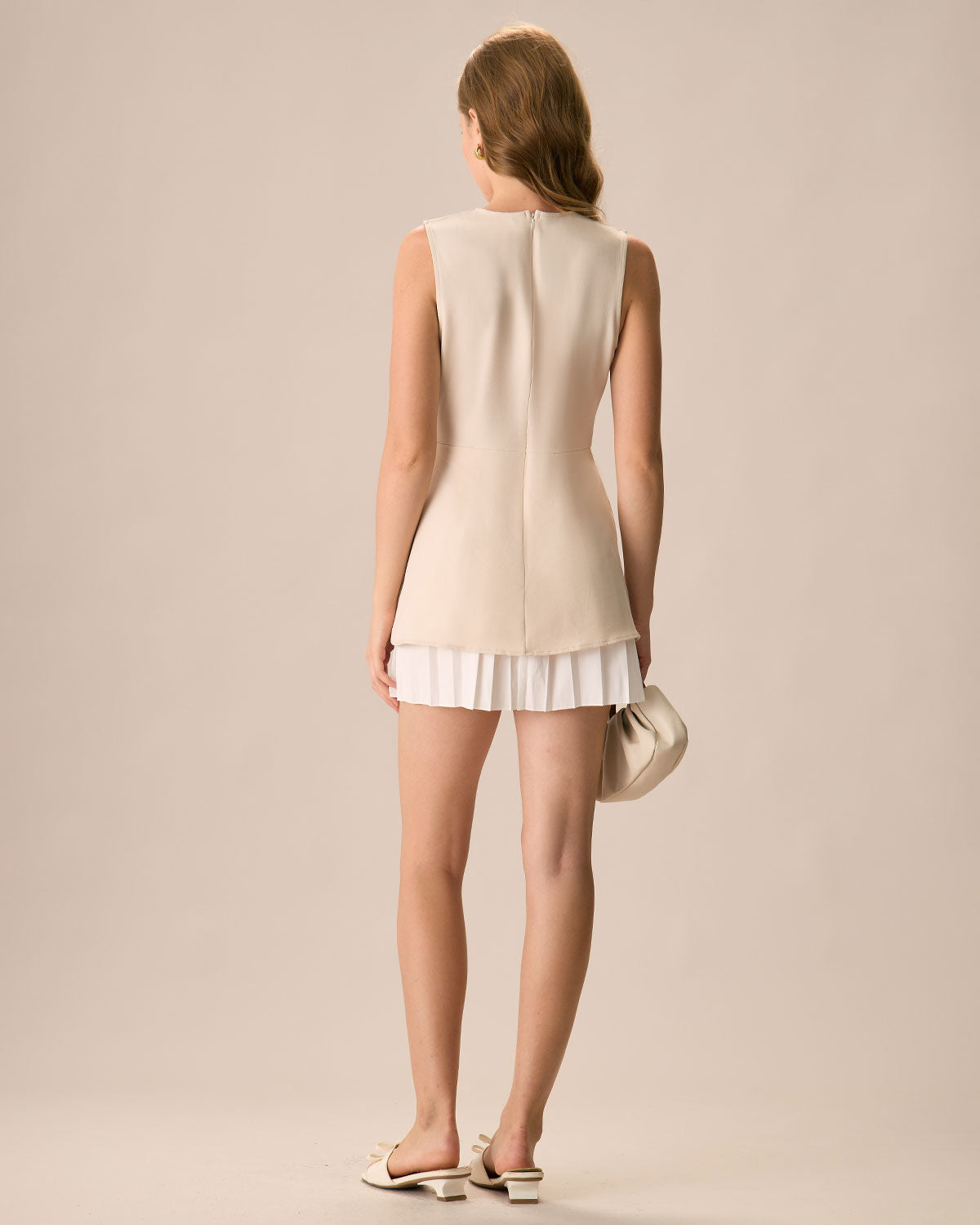 Eklemeli Pileli Mini Elbise